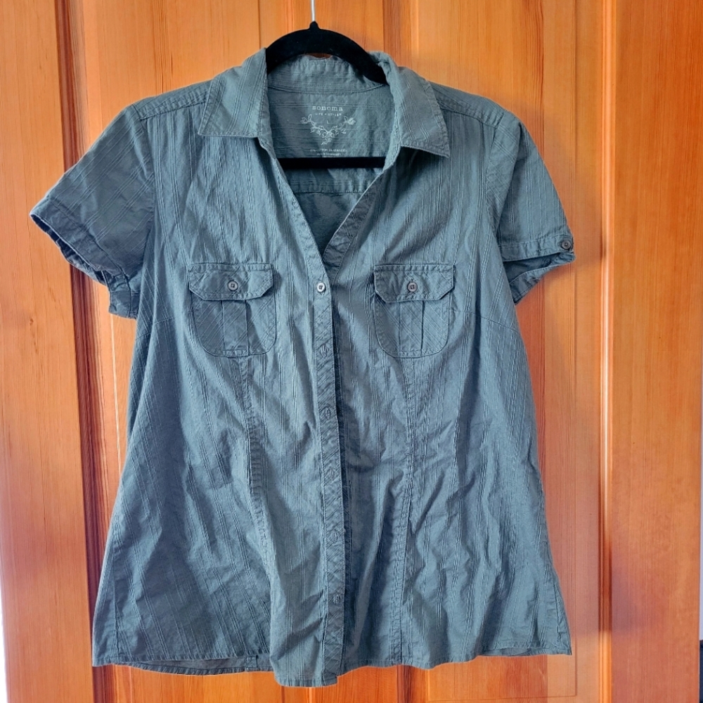 Sonoma Large Green Button Down